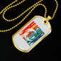 Camper Necklace Hiking Moon White Necklace Stainless Steel or 18k Gold Dog Tag 24" Chain-Express Your Love Gifts