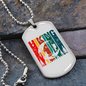 Camper Necklace Hiking Moon White Necklace Stainless Steel or 18k Gold Dog Tag 24" Chain-Express Your Love Gifts