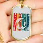 Camper Necklace Hiking Moon White Necklace Stainless Steel or 18k Gold Dog Tag 24" Chain-Express Your Love Gifts