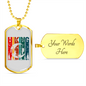 Camper Necklace Hiking Moon White Necklace Stainless Steel or 18k Gold Dog Tag 24" Chain-Express Your Love Gifts