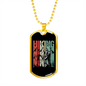 Camper Necklace Hiking White Mountain Necklace Stainless Steel or 18k Gold Dog Tag 24" Chain-Express Your Love Gifts