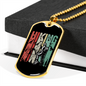 Camper Necklace Hiking White Mountain Necklace Stainless Steel or 18k Gold Dog Tag 24" Chain-Express Your Love Gifts