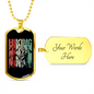 Camper Necklace Hiking White Mountain Necklace Stainless Steel or 18k Gold Dog Tag 24" Chain-Express Your Love Gifts