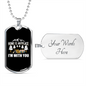 Camper Necklace Home Is Anyplace Necklace Stainless Steel or 18k Gold Dog Tag 24" Chain-Express Your Love Gifts