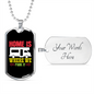 Camper Necklace Home is Where We Park Camper Necklace Stainless Steel or 18k Gold Dog Tag 24" Chain-Express Your Love Gifts