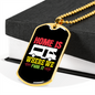 Camper Necklace Home is Where We Park Camper Necklace Stainless Steel or 18k Gold Dog Tag 24" Chain-Express Your Love Gifts