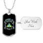 Camper Necklace Home is Where We Park It Necklace Stainless Steel or 18k Gold Dog Tag 24" Chain-Express Your Love Gifts