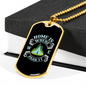 Camper Necklace Home is Where We Park It Necklace Stainless Steel or 18k Gold Dog Tag 24" Chain-Express Your Love Gifts
