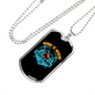 Camper Necklace Home is Where You Park It Blue Necklace Stainless Steel or 18k Gold Dog Tag 24" Chain-Express Your Love Gifts