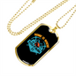 Camper Necklace Home is Where You Park It Blue Necklace Stainless Steel or 18k Gold Dog Tag 24" Chain-Express Your Love Gifts