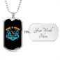 Camper Necklace Home is Where You Park It Blue Necklace Stainless Steel or 18k Gold Dog Tag 24" Chain-Express Your Love Gifts