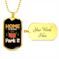 Camper Necklace Home Is Where You Park It Necklace Stainless Steel or 18k Gold Dog Tag 24" Chain-Express Your Love Gifts
