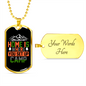 Camper Necklace Home is Where You Set Up Camp Necklace Stainless Steel or 18k Gold Dog Tag 24" Chain-Express Your Love Gifts