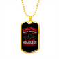Camper Necklace Homeless Person Camping Necklace Stainless Steel or 18k Gold Dog Tag 24" Chain-Express Your Love Gifts