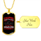 Camper Necklace Homeless Person Camping Necklace Stainless Steel or 18k Gold Dog Tag 24" Chain-Express Your Love Gifts