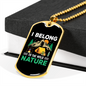 Camper Necklace I Belong Nature Necklace Stainless Steel or 18k Gold Dog Tag 24" Chain-Express Your Love Gifts