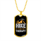 Camper Necklace I'd Be In Therapy Necklace Stainless Steel or 18k Gold Dog Tag 24" Chain-Express Your Love Gifts