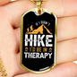 Camper Necklace I'd Be In Therapy Necklace Stainless Steel or 18k Gold Dog Tag 24" Chain-Express Your Love Gifts