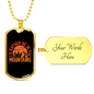 Camper Necklace I'd Rather Be in The Mountains Necklace Stainless Steel or 18k Gold Dog Tag 24" Chain-Express Your Love Gifts
