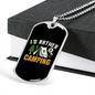 Camper Necklace I'd Rather Camping Necklace Stainless Steel or 18k Gold Dog Tag 24" Chain-Express Your Love Gifts