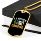 Camper Necklace I'd Rather Camping Necklace Stainless Steel or 18k Gold Dog Tag 24" Chain-Express Your Love Gifts