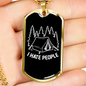Camper Necklace I Hate People Necklace Stainless Steel or 18k Gold Dog Tag 24" Chain-Express Your Love Gifts