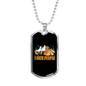 Camper Necklace I Hate People Orange Necklace Stainless Steel or 18k Gold Dog Tag 24" Chain-Express Your Love Gifts