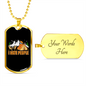Camper Necklace I Hate People Orange Necklace Stainless Steel or 18k Gold Dog Tag 24" Chain-Express Your Love Gifts