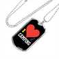 Camper Necklace I Heart Camping Necklace Stainless Steel or 18k Gold Dog Tag 24" Chain-Express Your Love Gifts