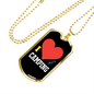 Camper Necklace I Heart Camping Necklace Stainless Steel or 18k Gold Dog Tag 24" Chain-Express Your Love Gifts