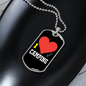 Camper Necklace I Heart Camping Necklace Stainless Steel or 18k Gold Dog Tag 24" Chain-Express Your Love Gifts