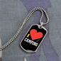 Camper Necklace I Heart Camping Necklace Stainless Steel or 18k Gold Dog Tag 24" Chain-Express Your Love Gifts