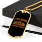 Camper Necklace I Like Hiking Necklace Stainless Steel or 18k Gold Dog Tag 24" Chain-Express Your Love Gifts