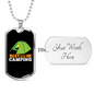 Camper Necklace I Love Camping Green Tent Necklace Stainless Steel or 18k Gold Dog Tag 24" Chain-Express Your Love Gifts