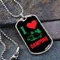 Camper Necklace I Love Camping Heart Necklace Stainless Steel or 18k Gold Dog Tag 24" Chain-Express Your Love Gifts