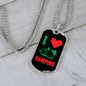 Camper Necklace I Love Camping Heart Necklace Stainless Steel or 18k Gold Dog Tag 24" Chain-Express Your Love Gifts