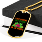 Camper Necklace I Love Camping in The Woods Necklace Stainless Steel or 18k Gold Dog Tag 24" Chain-Express Your Love Gifts
