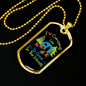 Camper Necklace I Love Camping Necklace Stainless Steel or 18k Gold Dog Tag 24" Chain-Express Your Love Gifts