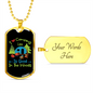 Camper Necklace I Love Camping Necklace Stainless Steel or 18k Gold Dog Tag 24" Chain-Express Your Love Gifts