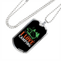 Camper Necklace I Love Camping Orange Necklace Stainless Steel or 18k Gold Dog Tag 24" Chain-Express Your Love Gifts