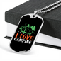 Camper Necklace I Love Camping Orange Necklace Stainless Steel or 18k Gold Dog Tag 24" Chain-Express Your Love Gifts