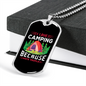 Camper Necklace I Love Camping Pink Necklace Stainless Steel or 18k Gold Dog Tag 24" Chain-Express Your Love Gifts