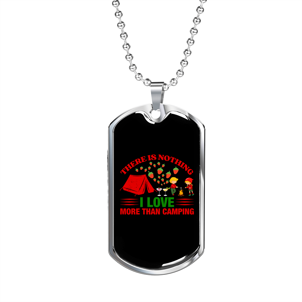 Camper Necklace I Love More Than Camping Necklace Stainless Steel or 18k Gold Dog Tag 24" Chain-Express Your Love Gifts
