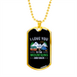 Camper Necklace I Love You Necklace Stainless Steel or 18k Gold Dog Tag 24" Chain-Express Your Love Gifts