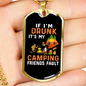 Camper Necklace I'm Drunk Camping Necklace Stainless Steel or 18k Gold Dog Tag 24" Chain-Express Your Love Gifts