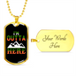 Camper Necklace I'm Outta Here Necklace Stainless Steel or 18k Gold Dog Tag 24" Chain-Express Your Love Gifts