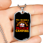 Camper Necklace I Plan on Camping Necklace Stainless Steel or 18k Gold Dog Tag 24" Chain-Express Your Love Gifts