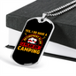Camper Necklace I Plan on Camping Necklace Stainless Steel or 18k Gold Dog Tag 24" Chain-Express Your Love Gifts