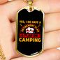 Camper Necklace I Plan on Camping Necklace Stainless Steel or 18k Gold Dog Tag 24" Chain-Express Your Love Gifts
