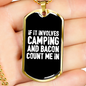 Camper Necklace If It Involves Camping Necklace Stainless Steel or 18k Gold Dog Tag 24" Chain-Express Your Love Gifts
